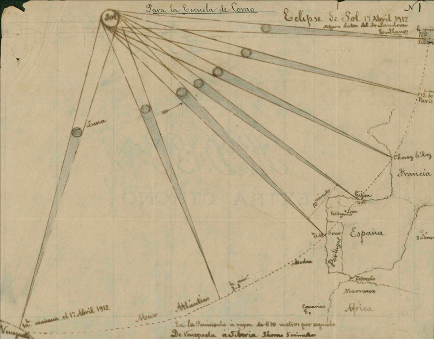 Trayectoria del eclipse híbrido del 17 de abril de 1912
